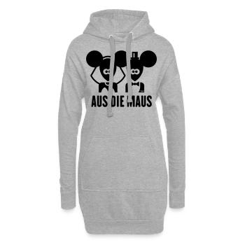 Aus Die Maus (JGA / Polterabend / Hochzeit) - Hoodie-Kleid - Grau meliert - Vorne