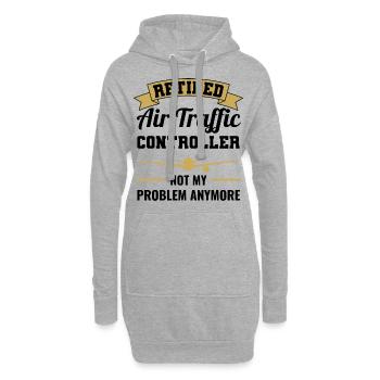 Fluglotse ATC Ruhestand Rentner - Hoodie-Kleid - Grau meliert - Vorne