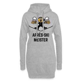 Après-Ski Meister (Bier / Karikatur / 3C) - Hoodie-Kleid - Grau meliert - Vorne