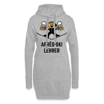 Après-Ski Lehrer (Bier / Karikatur / 3C) - Hoodie-Kleid - Grau meliert - Vorne