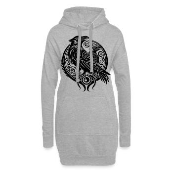 Odins Raben Hugin Munin Tribal Tattoo Wikinger - Hoodie-Kleid - Grau meliert - Vorne