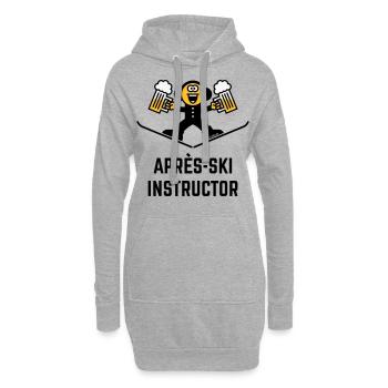 Après-Ski Instructor (Bier / Karikatur / 3C) - Hoodie-Kleid - Grau meliert - Vorne