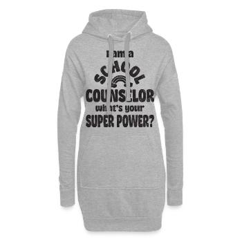 Je suis conseiller scolaire, quel est votre super pouvoir? - Sweat-shirt à capuche long Femme - gris chiné - Devant