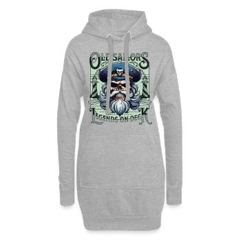 Matrose Totenkopf Totenschädel Kapitän Ahoi Schiff - Hoodie-Kleid - Grau meliert - Vorne