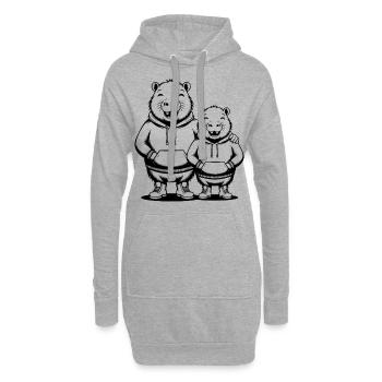 Capybara Couple Capybara - Deux Capybaras Cool - Sweat-shirt à capuche long Femme - gris chiné - Devant