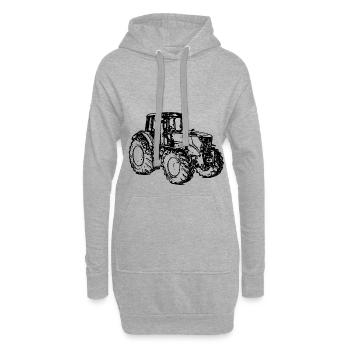 Tracteur Bauer Trecker tracteur tracteur - Sweat-shirt à capuche long Femme - gris chiné - Devant