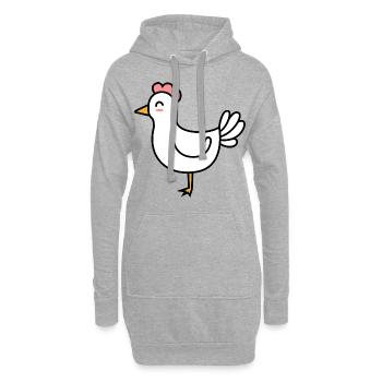 Chicken Comic Animal - Hoodie Dress - heather grey - Front