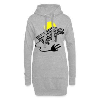 Symbole de l’installation photovoltaïque Énergie solaire - Sweat-shirt à capuche long Femme - gris chiné - Devant