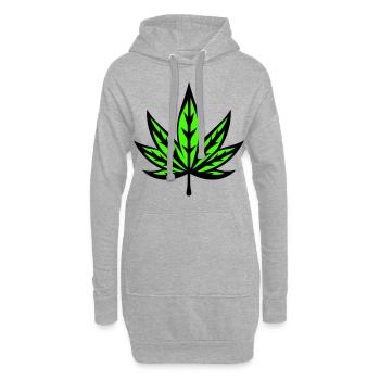 Feuille de chanvre Chanvre Symbole Cannabis Cannabis - Sweat-shirt à capuche long Femme - gris chiné - Devant