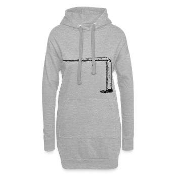 Grue pliante grue grue crane - Sweat-shirt à capuche long Femme - gris chiné - Devant