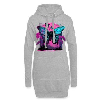 Transformation nostalgique du papillon - Sweat-shirt à capuche long Femme - gris chiné - Devant