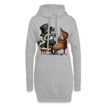 Raton laveur à bascule - Sweat-shirt à capuche long Femme - gris chiné - Devant