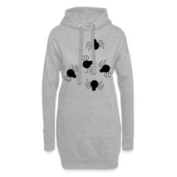 Halloween Kostüm Halloween T-shirt Spinne schwarz - Hoodie-Kleid - Grau meliert - Vorne