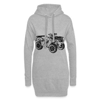 ATV Quad offroad véhicule tout terrain noir - Sweat-shirt à capuche long Femme - gris chiné - Devant