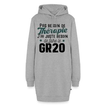 GR20 Corse Randonnée Sport Marathon Cadeau T-shirt - Sweat-shirt à capuche long Femme - gris chiné - Devant