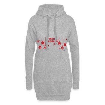 Weihnachten Weihnachten Weihnachten Weihnachtszeit - Hoodie-Kleid - Grau meliert - Vorne