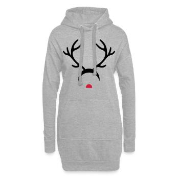 Rudolph - Sweat-shirt à capuche long Femme - gris chiné - Devant