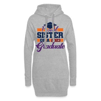 Fière sœur d’un cadeau de fin d’études supérieures en 2023 - Sweat-shirt à capuche long Femme - gris chiné - Devant