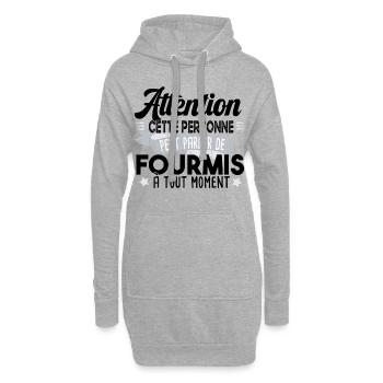 Fourmis fourmi fourmiculture métier humour - Sweat-shirt à capuche long Femme - gris chiné - Devant