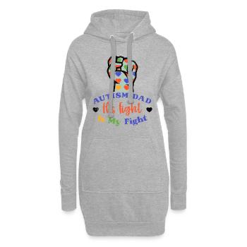 PAPA AUTISMUS VATER KAMPF ADS KÄMPFER SPRUCH MOTIV - Hoodie-Kleid - Grau meliert - Vorne