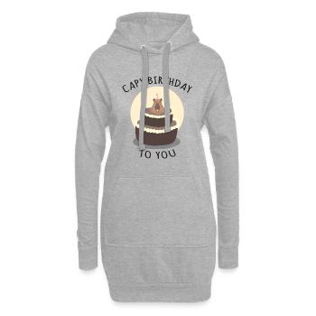 Capy Birthday To You, mème capybara, anniversaire, ani - Sweat-shirt à capuche long Femme - gris chiné - Devant
