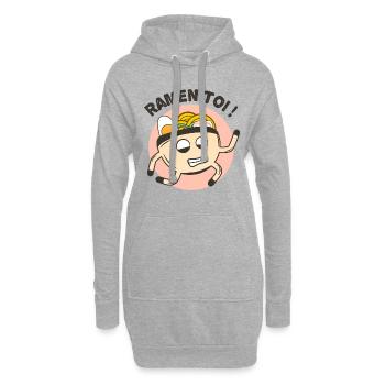 Holen Sie sich ab! Japanisches Ramen-Wortspiel - Hoodie-Kleid - Grau meliert - Vorne