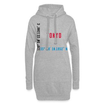 TOKYO - JAPON - COORDONNÉES / COORDONNÉES GPS - Sweat-shirt à capuche long Femme - gris chiné - Devant