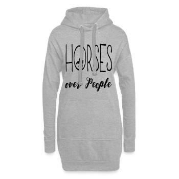 Pferdesprüche T-Shirt Horses over people - Hoodie-Kleid - Grau meliert - Vorne