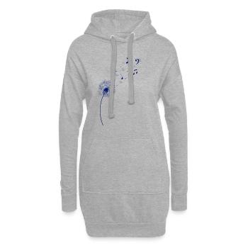 Regenbogen Pusteblume Noten Musik Löwenzahn - Hoodie-Kleid - Grau meliert - Vorne