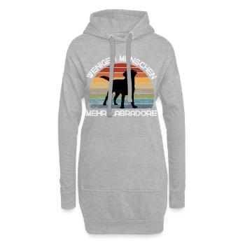 Weniger Menschen, mehr Labradore - Hoodie-Kleid - Grau meliert - Vorne