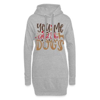 Du mich und die Hunde - Hoodie-Kleid - Grau meliert - Vorne