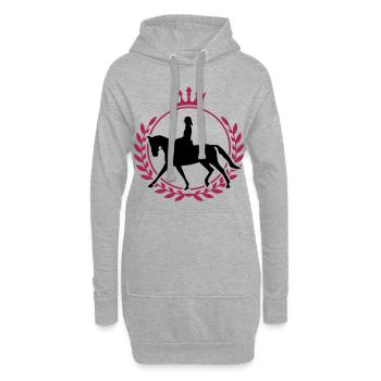 pferd reiten silhouette wappen logo - Hoodie-Kleid - Grau meliert - Vorne