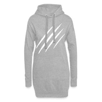 kratzer kralle wunde symbol - Hoodie-Kleid - Grau meliert - Vorne