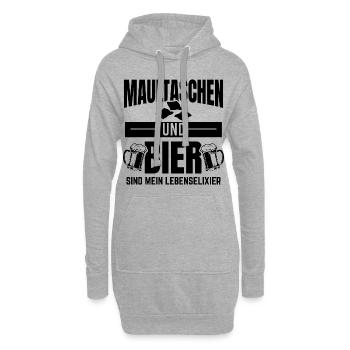 Maultaschen und Bier | Schwaben Schwabe Geschenke - Hoodie-Kleid - Grau meliert - Vorne
