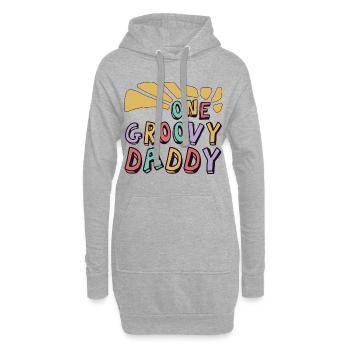 Un papa groovy, un papa génial - Sweat-shirt à capuche long Femme - gris chiné - Devant