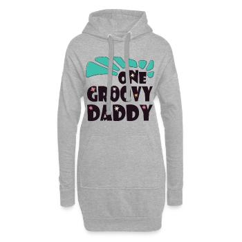 Un papa groovy, un papa génial - Sweat-shirt à capuche long Femme - gris chiné - Devant