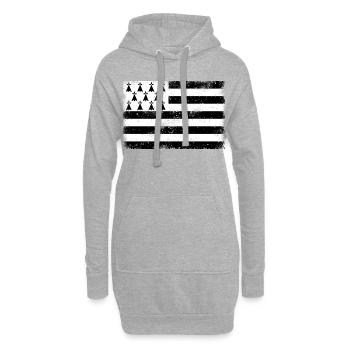 Bretagne VINTAGE - Sweat-shirt à capuche long Femme - gris chiné - Devant