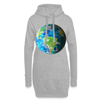 Le monde entre vos mains - Découvrez le globe - Sweat-shirt à capuche long Femme - gris chiné - Devant