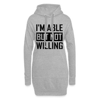 Ich bin fähig aber nicht gewillt - Hoodie-Kleid - Grau meliert - Vorne