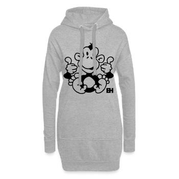 Affe - Hoodie-Kleid - Grau meliert - Vorne