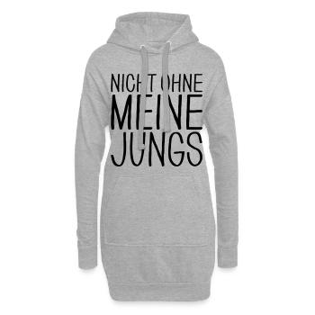 Nicht ohne meine Jungs - Hoodie-Kleid - Grau meliert - Vorne