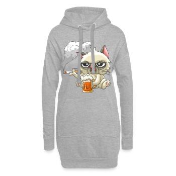 Bad Cat - Hoodie-Kleid - Grau meliert - Vorne