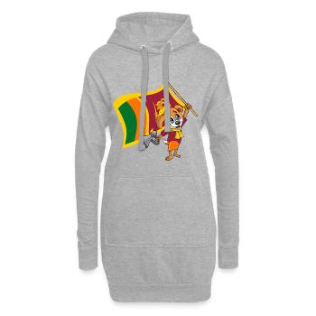 Chien fan du Sri Lanka - Sweat-shirt à capuche long Femme - gris chiné - Devant