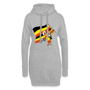 Ouganda Fan chien - Sweat-shirt à capuche long Femme - gris chiné - Devant