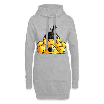 Lustiger Airedale Terrier - Hund - Cartoon - Hoodie-Kleid - Grau meliert - Vorne