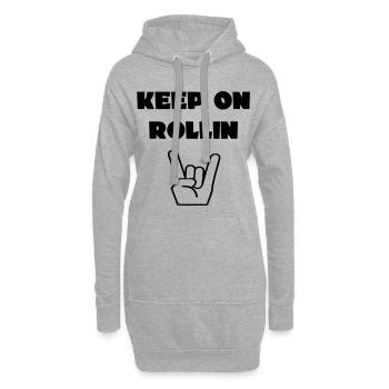 Always keep rolling with your wheelchair # - Hoodie Dress - heather grey - Front