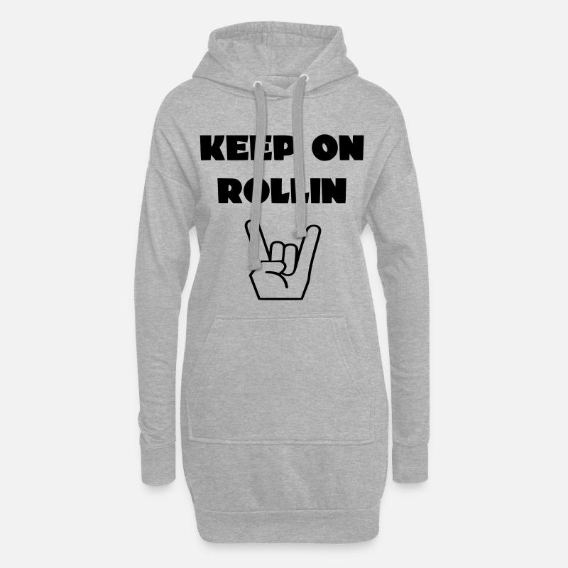 Fahren Sie immer mit Ihrem Rollstuhl weiter # - Hoodie-Kleid - Grau meliert