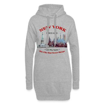 NEW YORK 1624 CREATION Louis RUNEMBERG ADAGP - Sweat-shirt à capuche long Femme - gris chiné - Devant