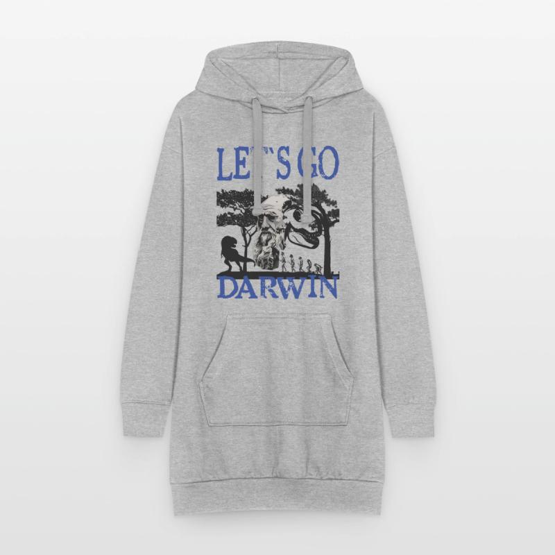 Charles Darwin Evolution textile Geschenkidee Hoodie-Kleid