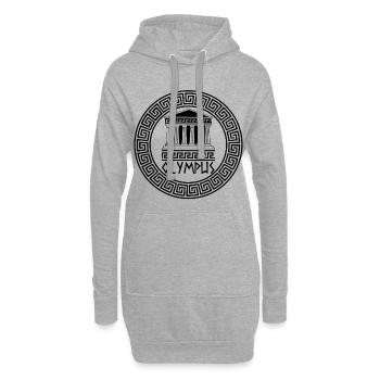 Le domaine des dieux (noir) - Sweat-shirt à capuche long Femme - gris chiné - Devant